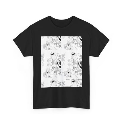 Minimalist Botanical Collage Tee — Black & White Floral Graphic T-Shirt