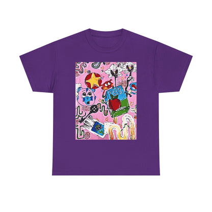 Abstract Collage Art T-Shirt — Colorful Doodle Graphic Tee