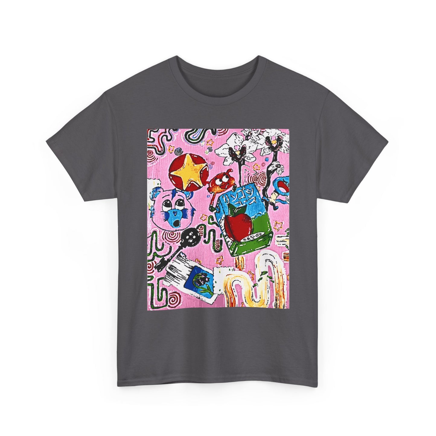 Abstract Collage Art T-Shirt — Colorful Doodle Graphic Tee