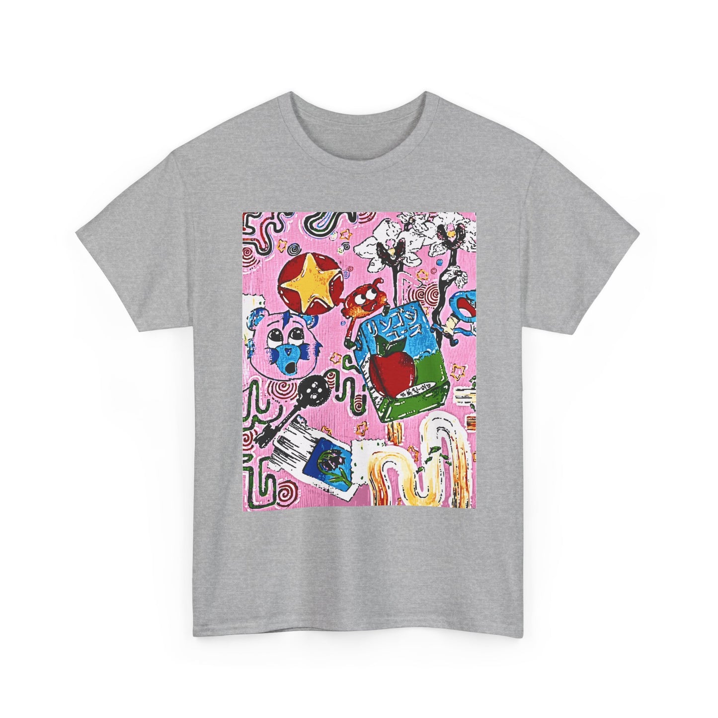 Abstract Collage Art T-Shirt — Colorful Doodle Graphic Tee