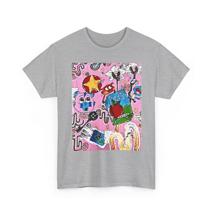 Abstract Collage Art T-Shirt — Colorful Doodle Graphic Tee