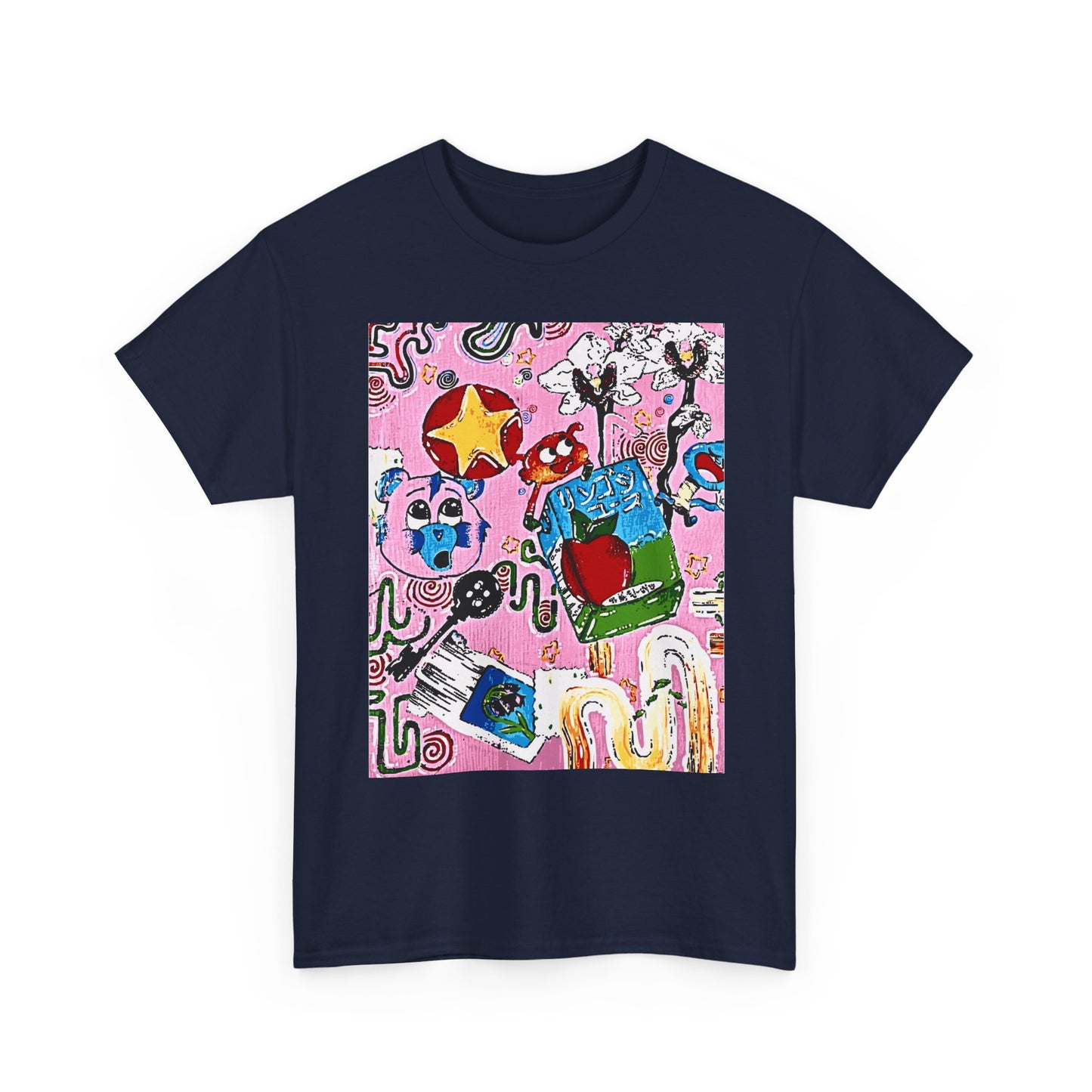 Abstract Collage Art T-Shirt — Colorful Doodle Graphic Tee