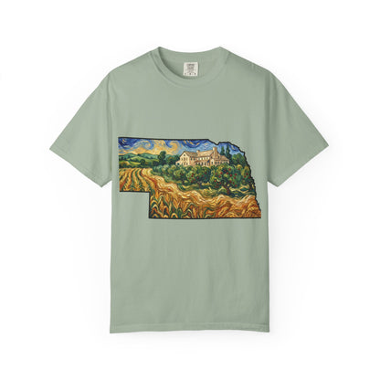 LNK.Nebraska Arbor Day Orchard T-Shirt — Vincent Van Gogh Style State Art | Comfort Colors Nebraska Gift Tee