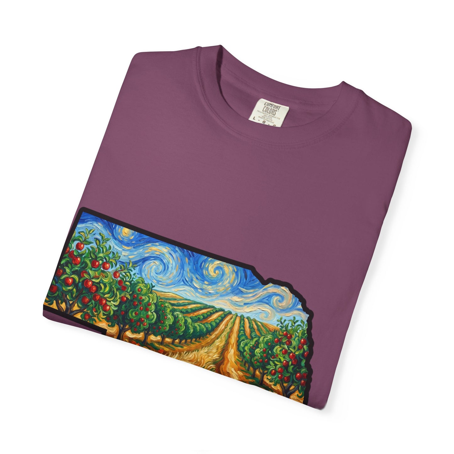 Nebraska Landscape T-Shirt — Van Gogh Parody Style Prairie Art