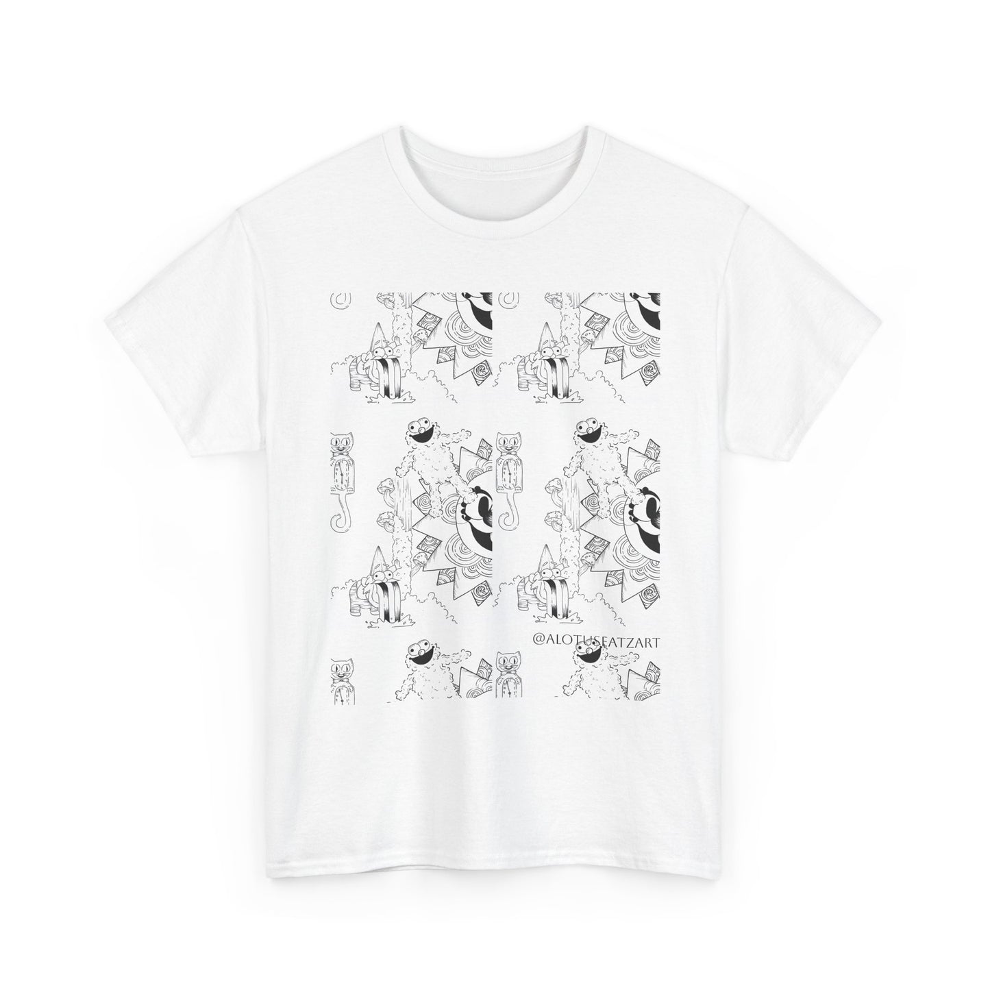 Minimalist Botanical Collage Tee — Black & White Floral Graphic T-Shirt