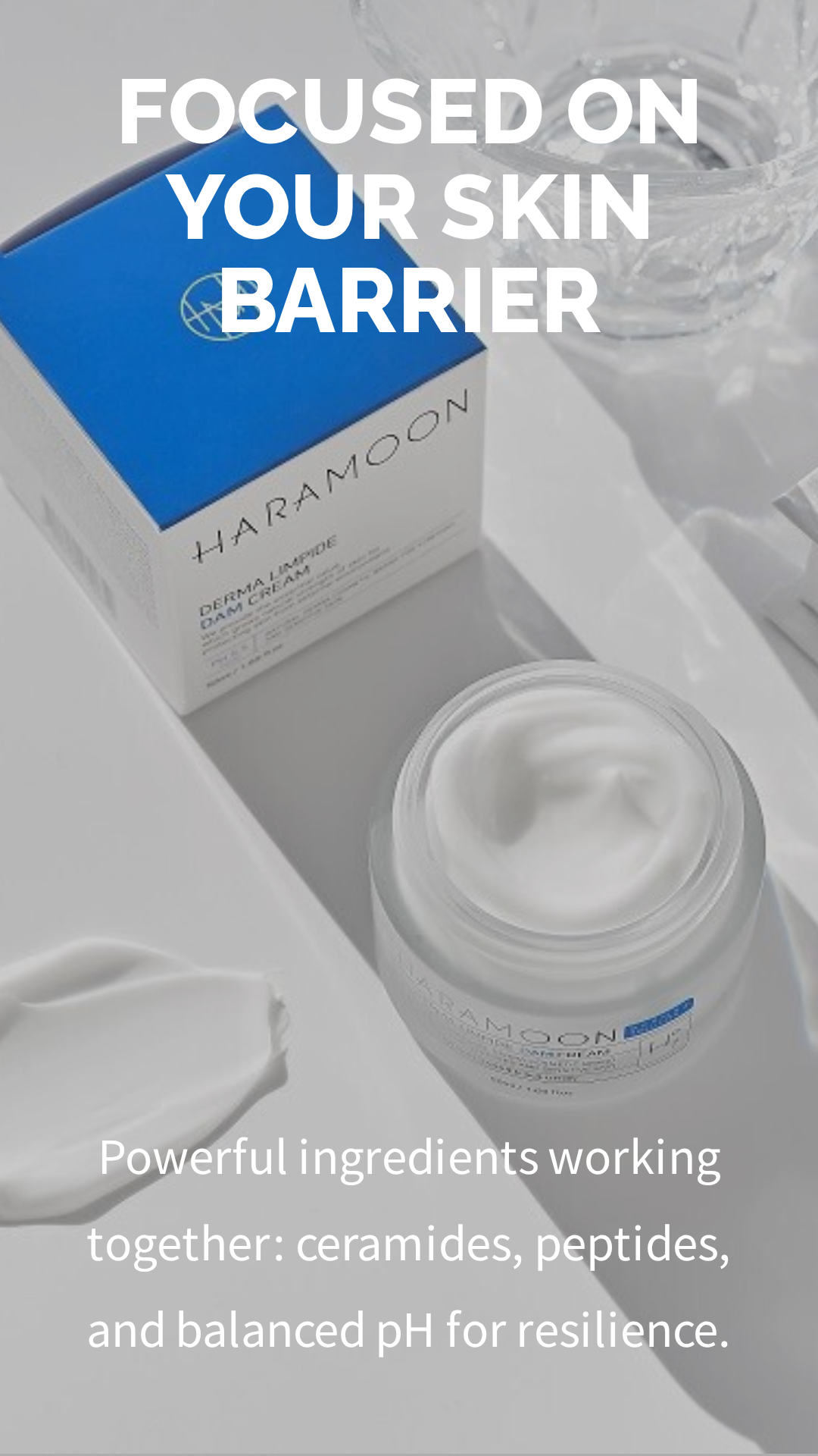 HARAMOON Centella Moisturizing Cream - Vegan K-Beauty For Stressed and Sensitive Skin, 50mL