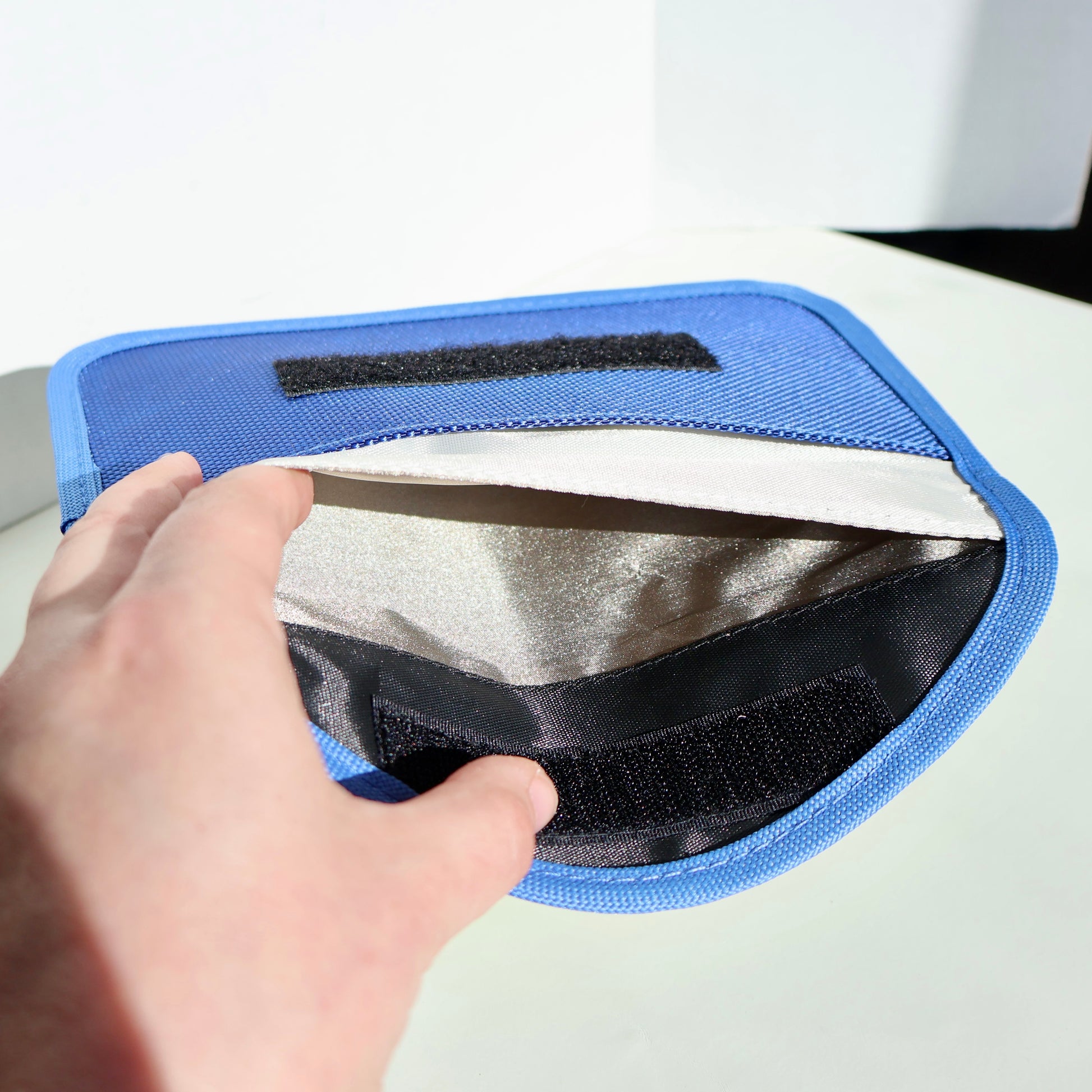 Faraday Silver Lined EMF Blocking Phone Pouch for Standard iPhone - BLUE