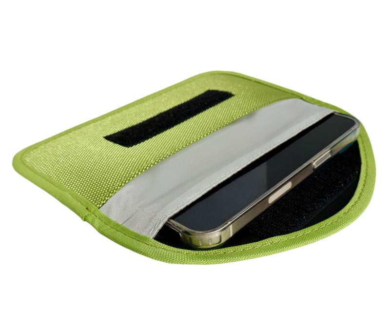 Faraday Silver Lined EMF Blocking Phone Pouch for Standard iPhone - LIME