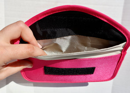 Faraday Silver Lined EMF Blocking Phone Pouch for Standard iPhone - ROSE INSIDE