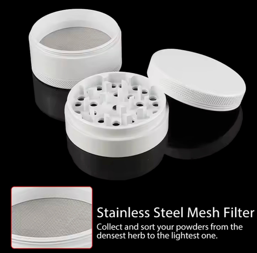 Premium 4-Piece Herb and Spice Grinder, 63mm Zinc Alloy, Matte Design for Culinary Use