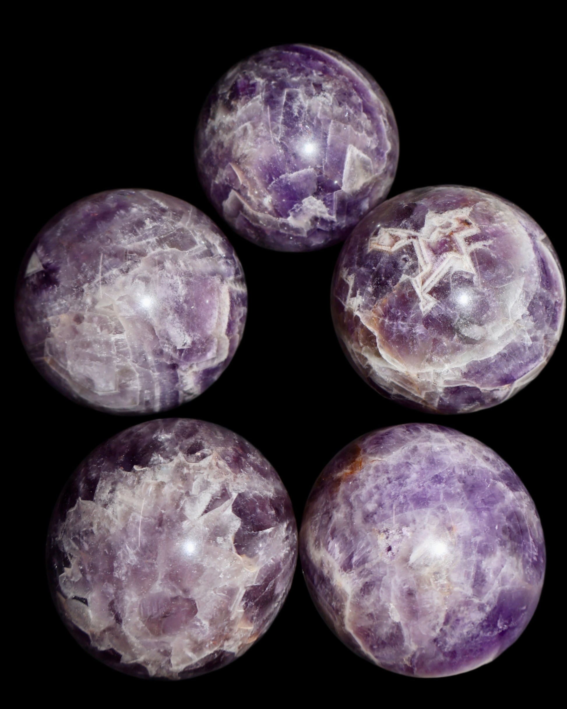 Huge 3 inch Diameter Purple_Chevron_Amethyst_Crystal_Spheres