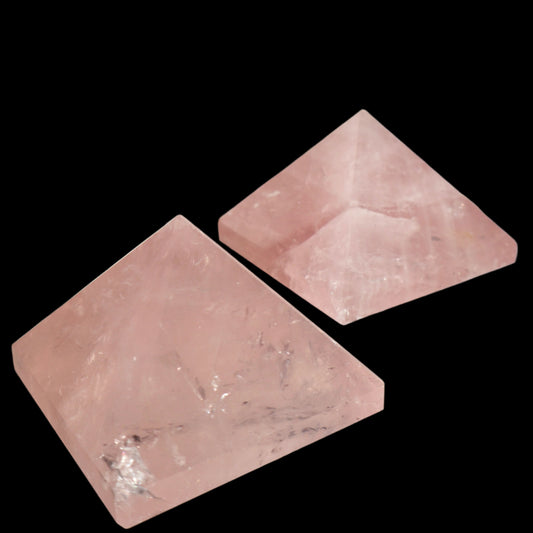 Rose Quartz Crystal Pyramid, 1.5 - 2" - Precision Cut, Love and Harmony Enhancer