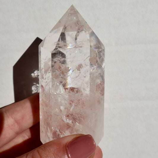 Clear Quartz Energy Point - Rare Thick Sized Obelisk