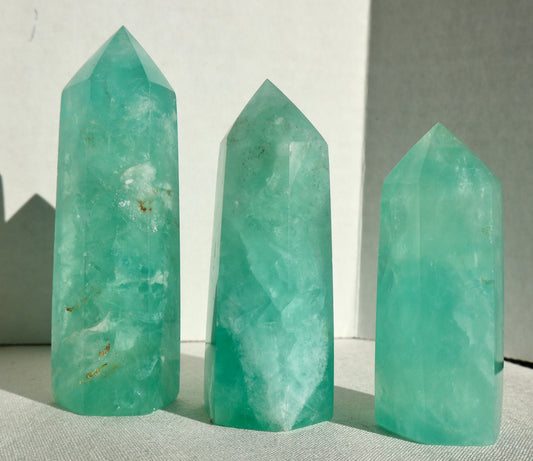 Icey Green Fluorite Obelisk