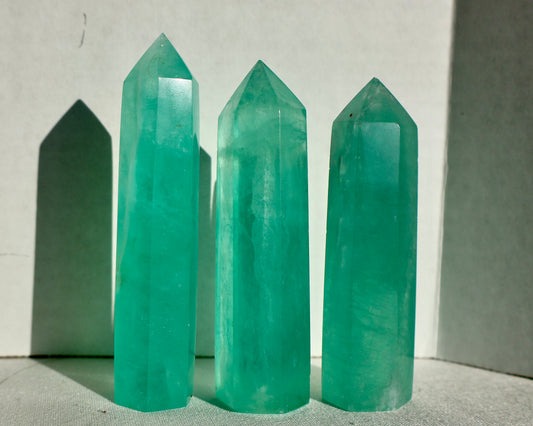 Icey Green Fluorite Obelisk
