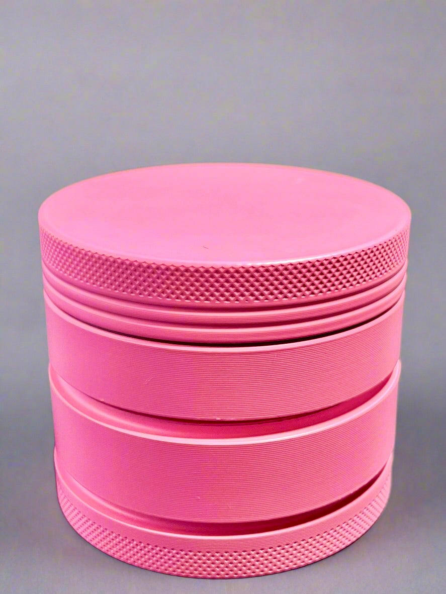 Premium 4-Piece Herb and Spice Grinder, 63mm Zinc Alloy, Matte Design for Culinary Use