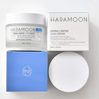 Vegan moisturizer in frosted jar with hyaluronic acid and ceramide callouts