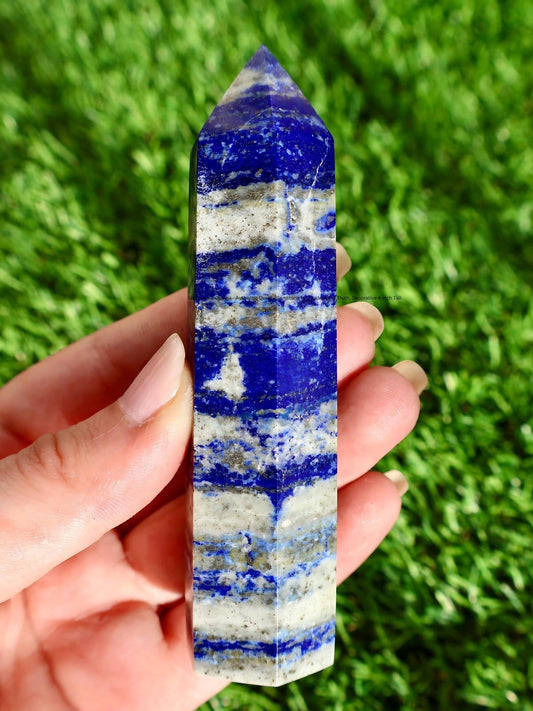 Lapis Lazuli Obelisk - Authentic Quality Gemstone for Wisdom and Truth, Decorative 4-Inch Tall