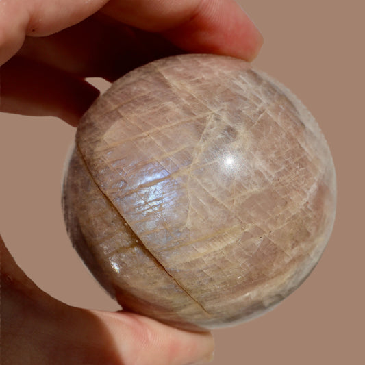 Moonstone Crystal Ball - Natural Prismatic Aura, Intuition and Awareness Stone Sphere, 1.5" product image