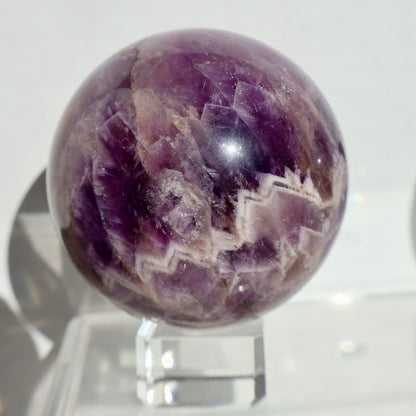 Purple Chevron Amethyst Crystal Sphere