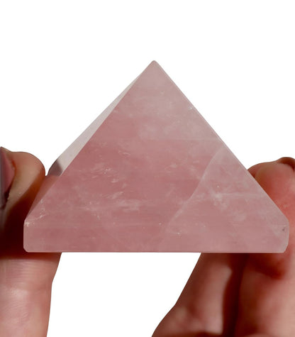 Rose Quartz Crystal Pyramid, 1.5 - 2" - Precision Cut, Love and Harmony Enhancer