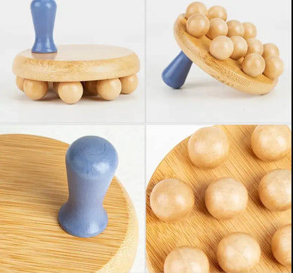 Wooden Ball Muscle Press, Acupressure and Reflexology Therapy, Durable Design for Control Wax and Wane
