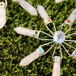 Amethyst, Clear Quartz & Rose Quartz Suncatcher – Modern Window Decor | Real Gemstone, Handcrafted Elegance - Wax | Wane