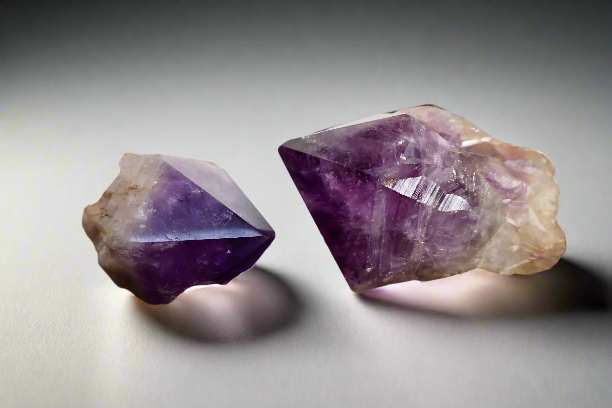 Amethyst Philosopher's Stone – Rough Untreated Quartz Crystal with Semi - Polished Point - Wax | Wane