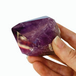 Amethyst Philosopher's Stone – Rough Untreated Quartz Crystal with Semi - Polished Point - Wax | Wane