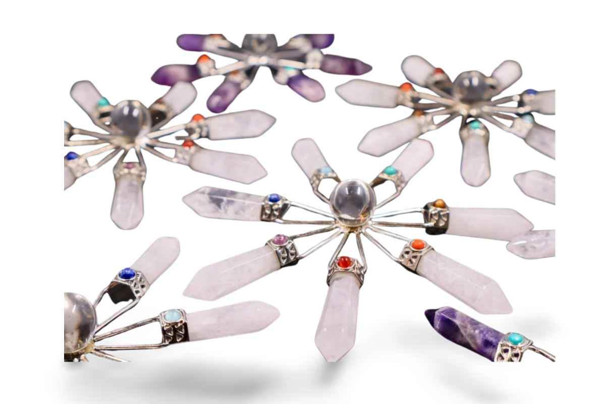 Amethyst, Clear & Rose Quartz Suncatcher