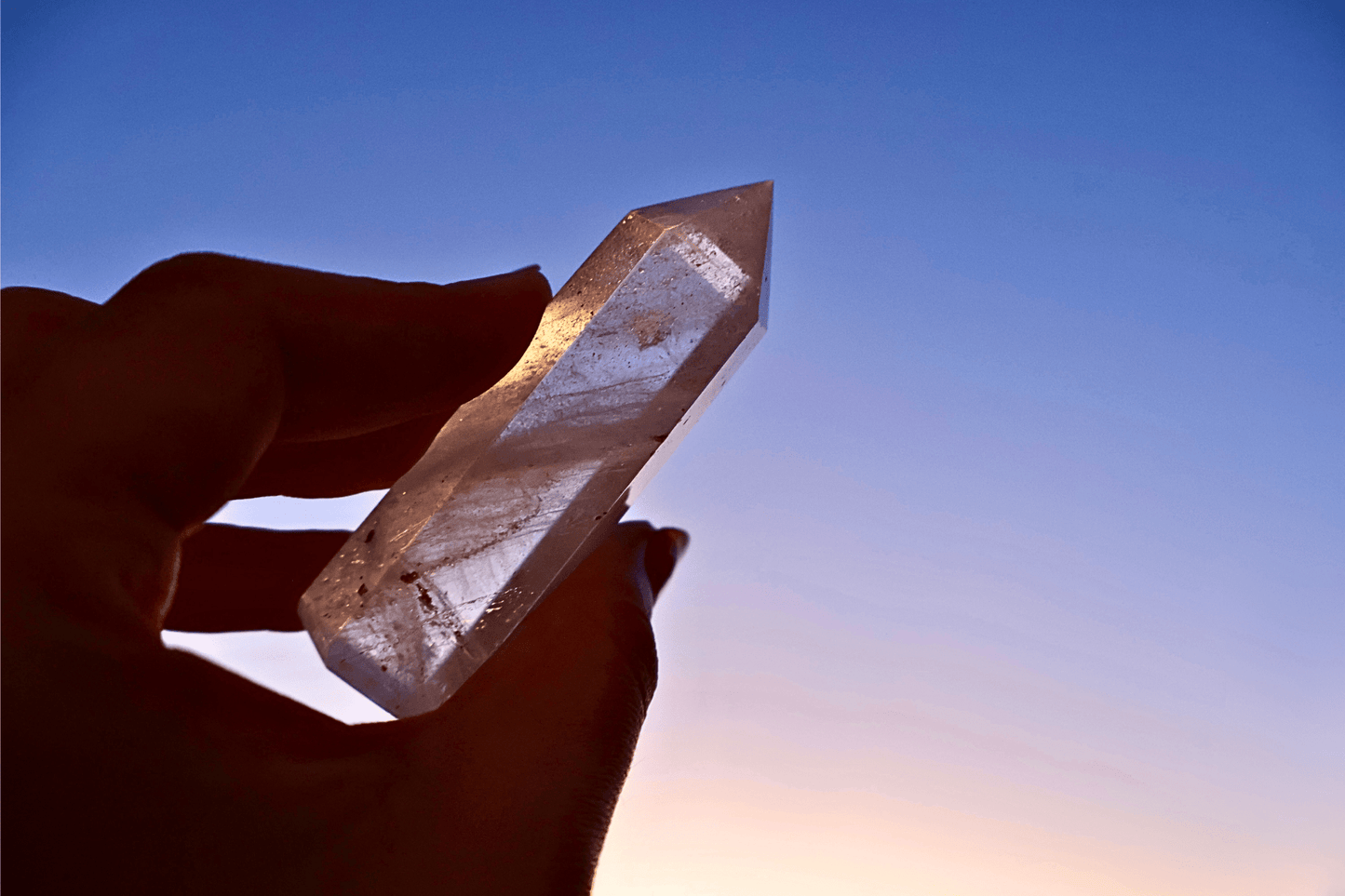 Clear Quartz Crystal Mineral Point with Natural Inclusions, 3" Obelisk Tower - Wax | Wane