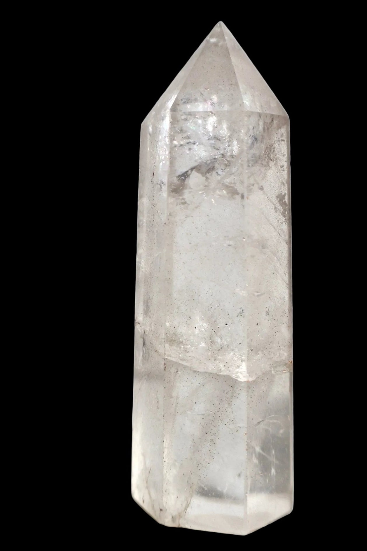 Clear Quartz Crystal Mineral Point with Natural Inclusions, 3" Obelisk Tower - Wax | Wane - clear quartz - Crystal1