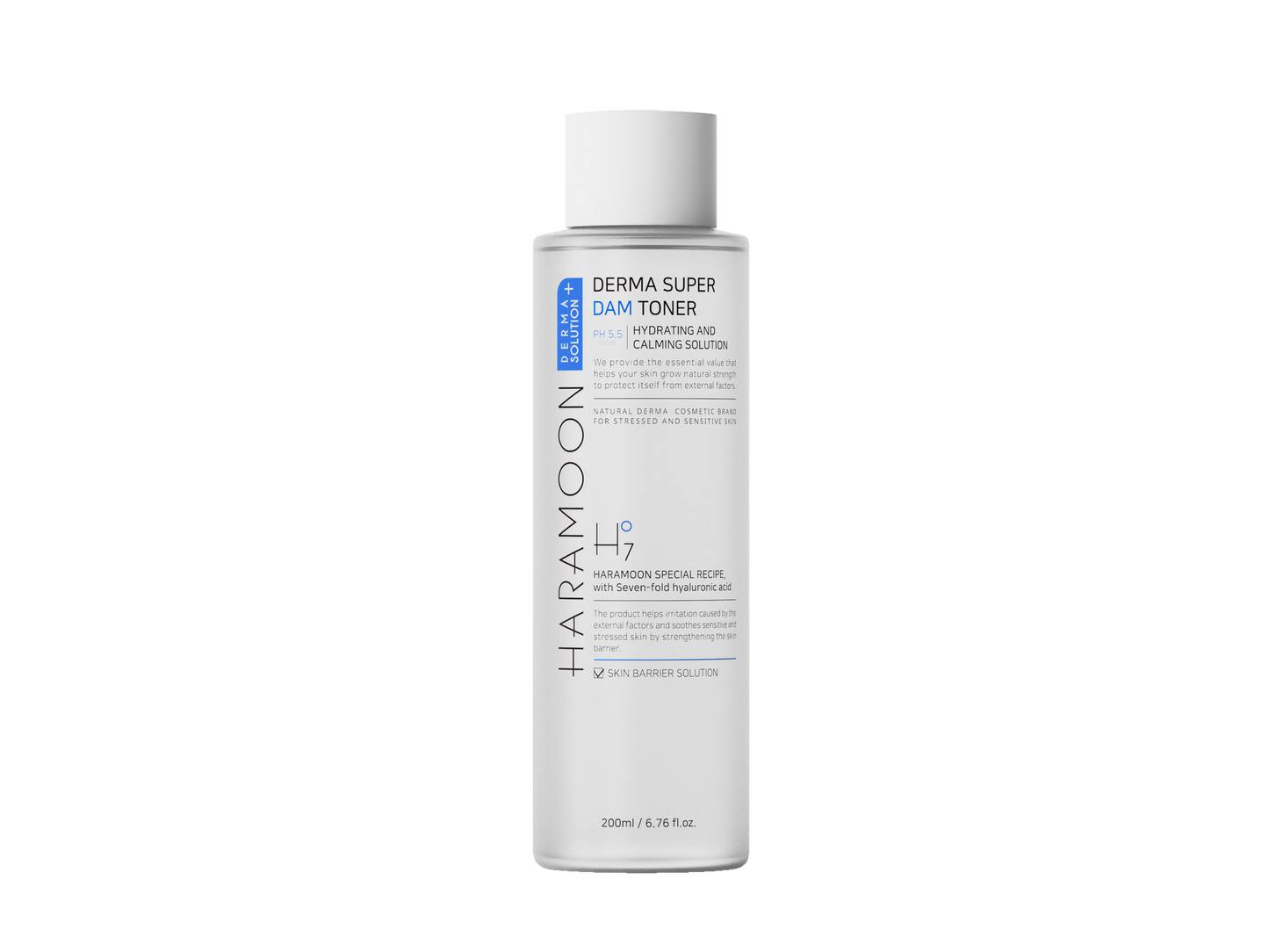 Haramoon Derma Super Dam Toner, pH 5.5 Vegan Hydrating and Calming Solution, 200mL