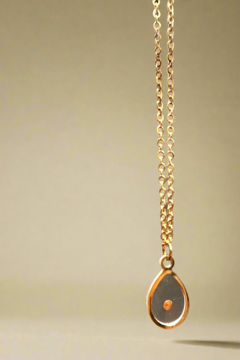 Faith The Size of a Mustard Seed Necklace, Gold Plated Teardrop Pendant with Real Mustard Seed, Stainless Steel Chain, Christian Religious Jewelry | Premium Quality, Durable & Functional, Everyday Use - Wax | Wane - 2