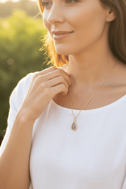 Faith The Size of a Mustard Seed Necklace, Gold Plated Teardrop Pendant with Real Mustard Seed, Stainless Steel Chain, Christian Religious Jewelry | Premium Quality, Durable & Functional, Everyday Use - Wax | Wane - necklace - Jewelry2