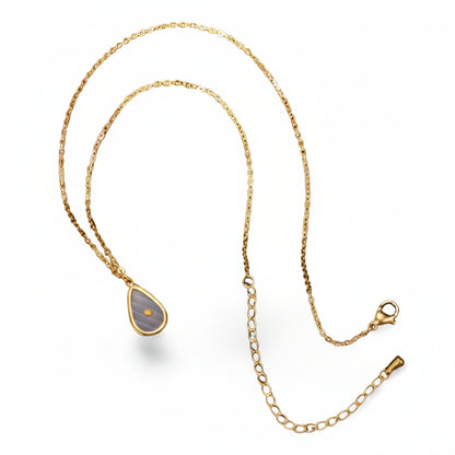 Faith The Size of a Mustard Seed Necklace, Gold Plated Teardrop Pendant with Real Mustard Seed, Stainless Steel Chain, Christian Religious Jewelry | Premium Quality, Durable & Functional, Everyday Use - Wax | Wane - 1