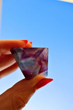 Fluorite Crystal Pyramid 1 Inch - Natural Green Purple Banding - Polished Gemstone for Meditation, Focus, Energy Work & Home Decor - Wax | Wane - Decor - Crystal5