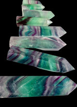 Fluorite Crystal Tower – Classic Green - Purple - Blue | Natural Gemstone Obelisk - Wax | Wane - banded fluorite - Crystal Tower5