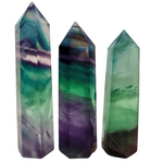 Fluorite Crystal Tower – Classic Green - Purple - Blue | Natural Gemstone Obelisk - Wax | Wane - banded fluorite - Crystal Tower6