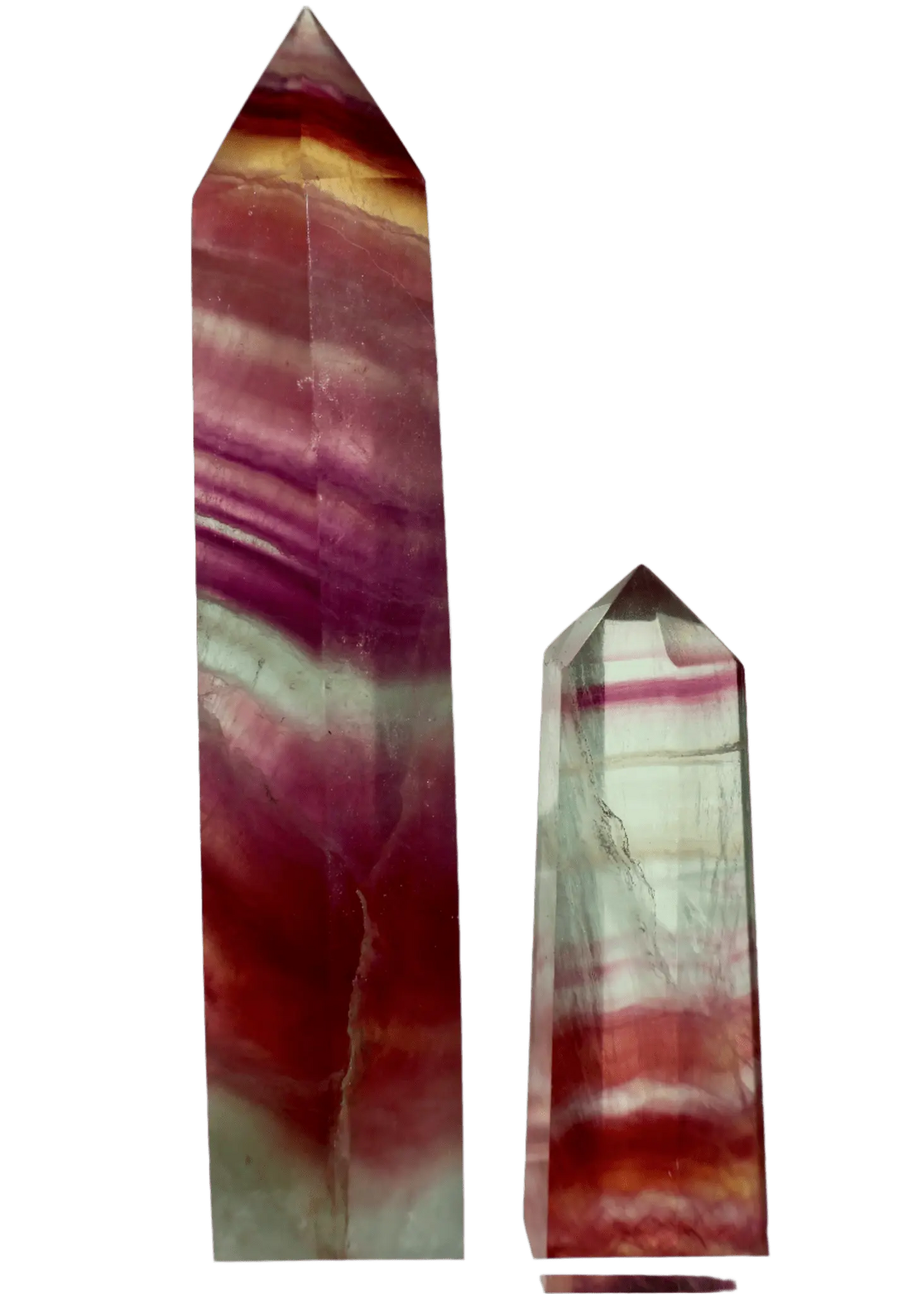 Fluorite Crystal Tower, Natural Watermelon Stone, Pink and Green product image