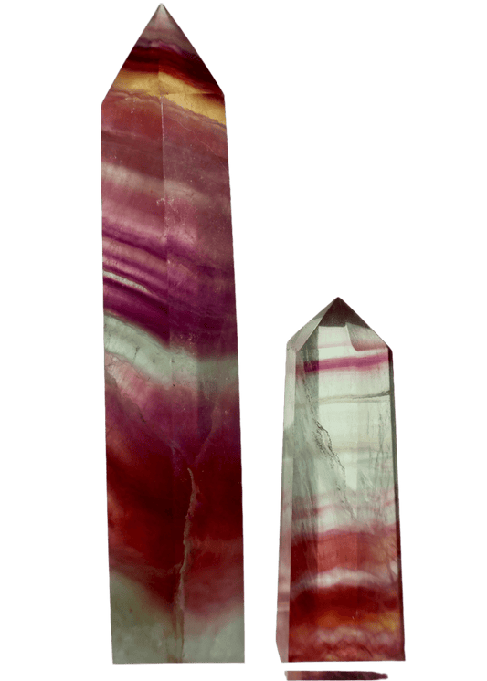 Fluorite Crystal Tower, Natural Watermelon Stone, Pink and Green product image