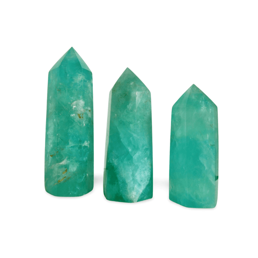 Fluorite Obelisk, Icey Seafoam Green Crystal 3 - 4" - Wax | Wane - MCF - 2