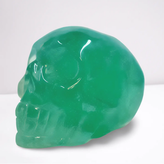 Fluorite Solid Crystal Skull - Green - Wax | Wane - Gemstone - 1
