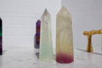 Genuine Candy Colored Fluorite Crystal Tower – Pastel Pink and Yellow Banding | Natural Gemstone Obelisk - One Piece - Wax | Wane - banded fluorite - Crystal Tower3