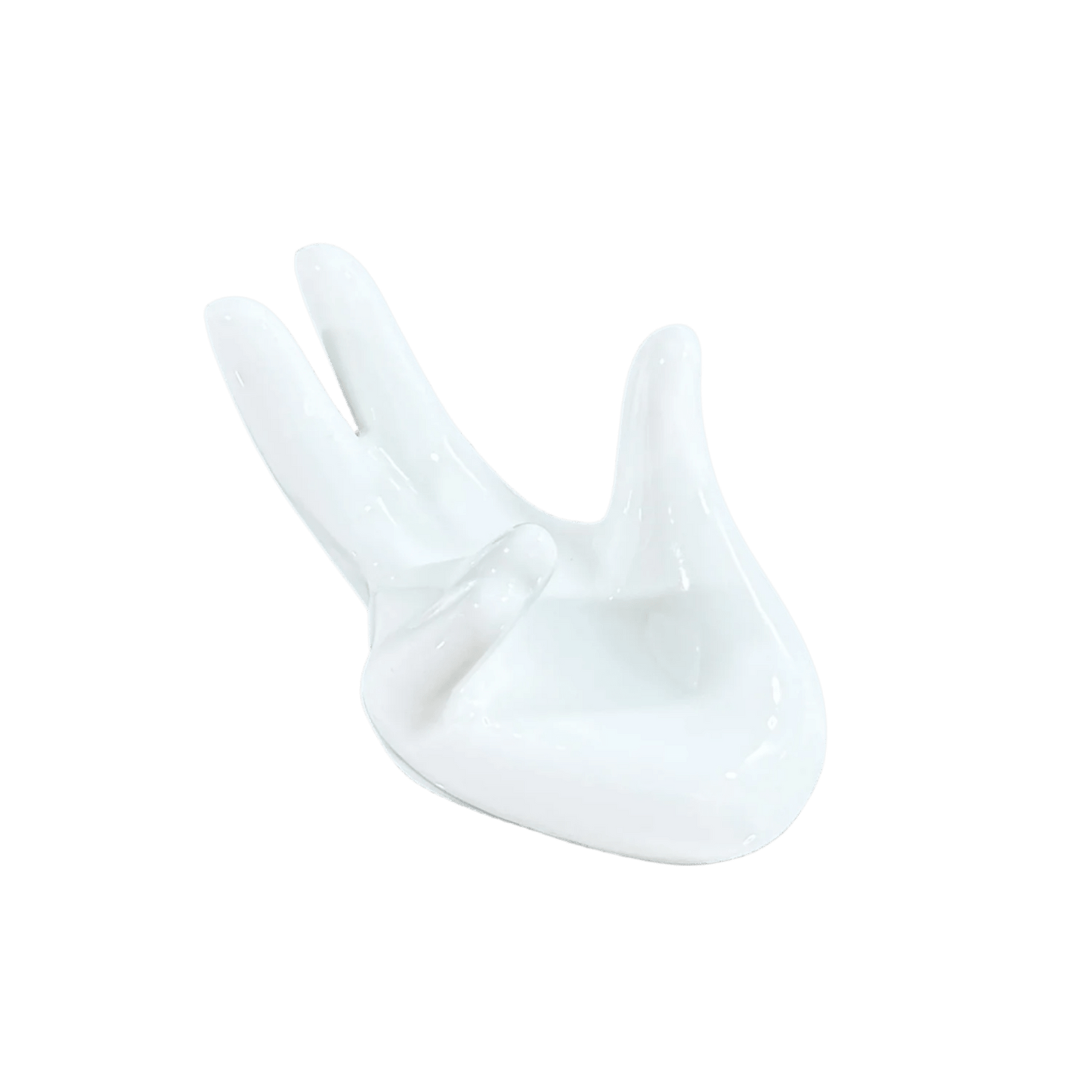 Glossy Ceramic Hand Stand – Decorative Display Holder for Crystal or Jewelry - Wax | Wane