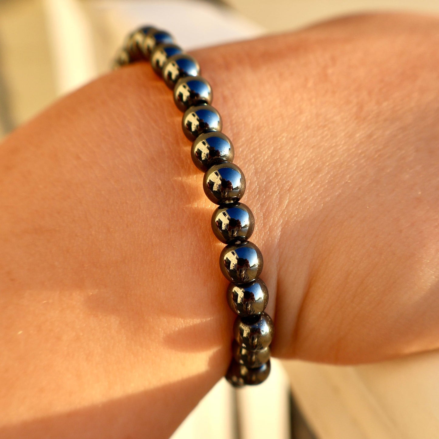 Hematite Crystal Healing Bracelet – Natural Iron - Rich Gemstone Beads | One Piece, 3 Sizes - Wax | Wane - amazonite bracelet - Crystal Bracelet10