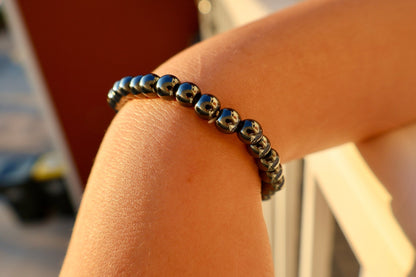 Hematite Crystal Healing Bracelet – Natural Iron - Rich Gemstone Beads | One Piece, 3 Sizes - Wax | Wane - amazonite bracelet - Crystal Bracelet8
