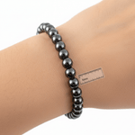 Hematite Crystal Healing Bracelet – Natural Iron-Rich Gemstone Beads | One Piece, 3 Sizes - Wax | Wane - amazonite bracelet - Crystal Bracelet3