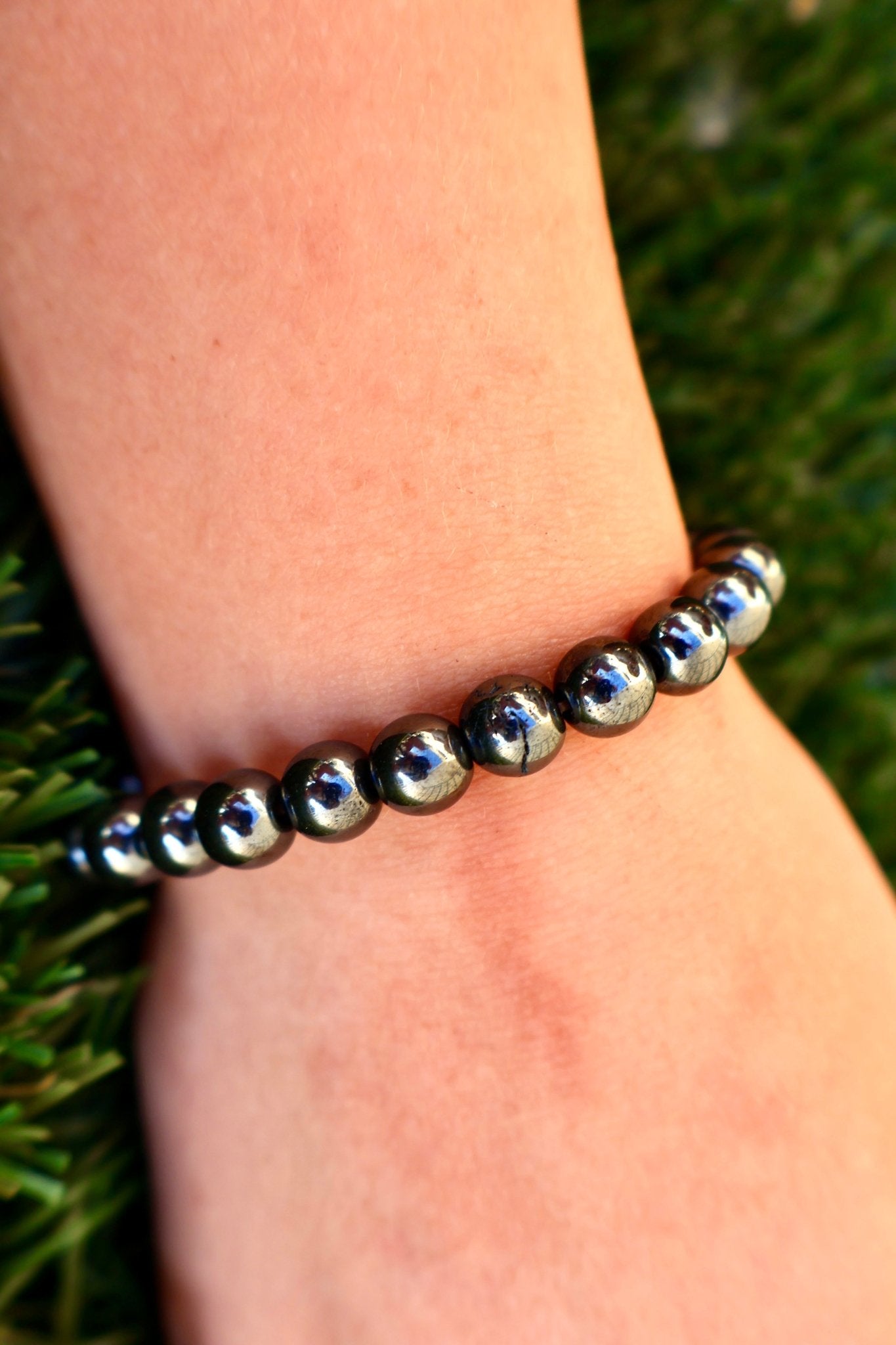Hematite Crystal Healing Bracelet – Natural Iron - Rich Gemstone Beads | One Piece, 3 Sizes - Wax | Wane - amazonite bracelet - Crystal Bracelet7