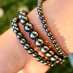 Hematite Crystal Healing Bracelet – Natural Iron - Rich Gemstone Beads | One Piece, 3 Sizes - Wax | Wane - amazonite bracelet - Crystal Bracelet2